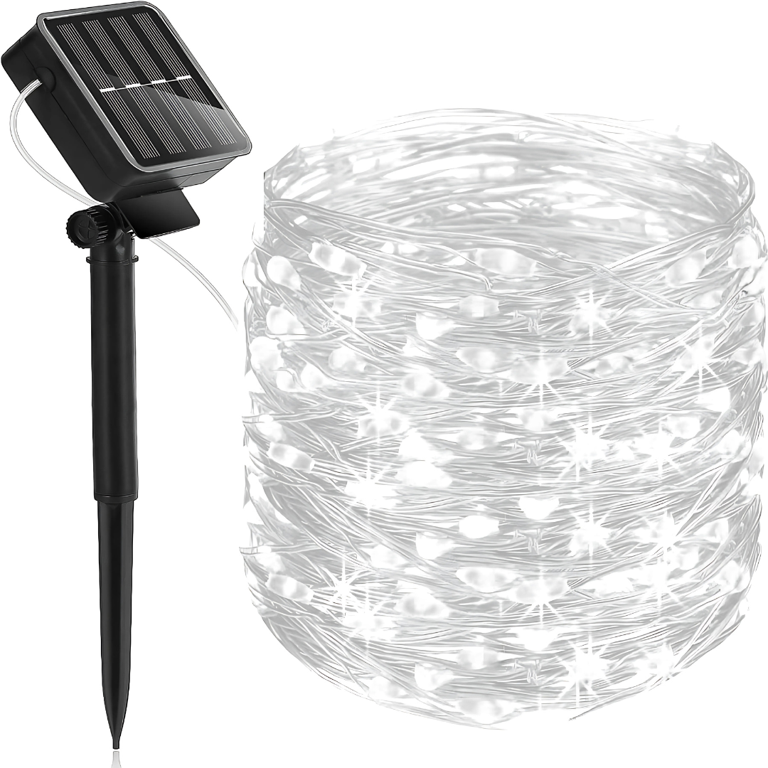 Luces de Cuerda de Hadas Solares LED – Decoración Navideña Exterior Impermeable