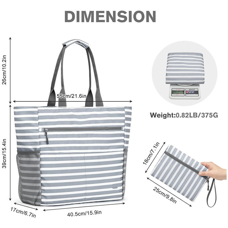Bolsa de playa impermeable grande | Tote plegable para vacaciones
