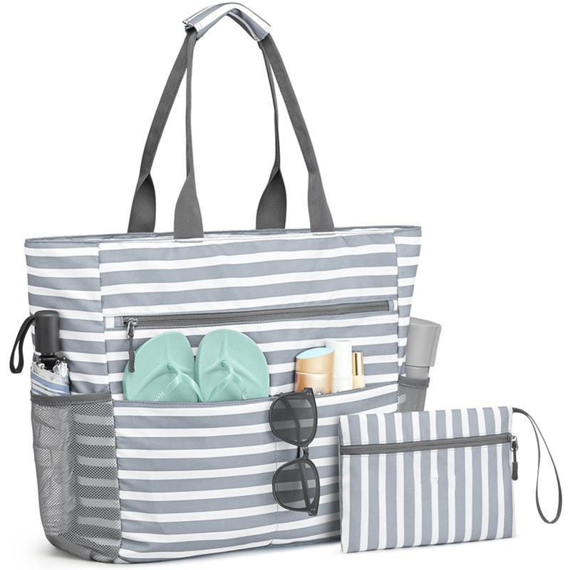 Bolsa de playa impermeable grande | Tote plegable para vacaciones