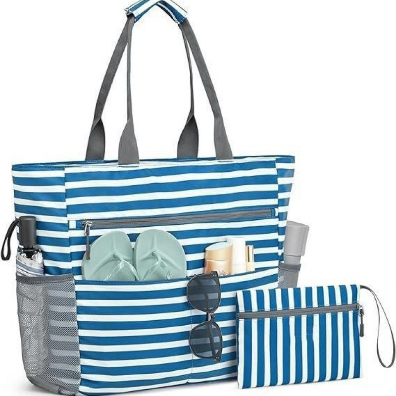 Bolsa de playa impermeable grande | Tote plegable para vacaciones