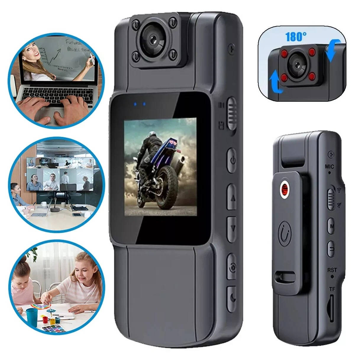 Cámara Corporal 180° Profesional con Visión Nocturna