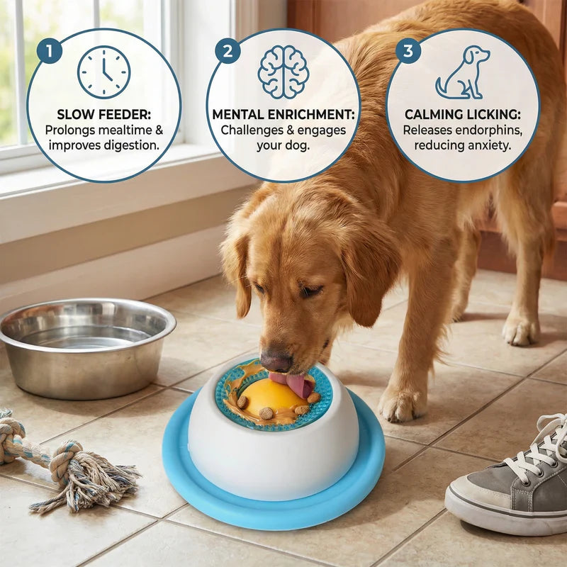 Tapete interactivo para lamido, alimentador lento y juguete de enriquecimiento para perros y gatos