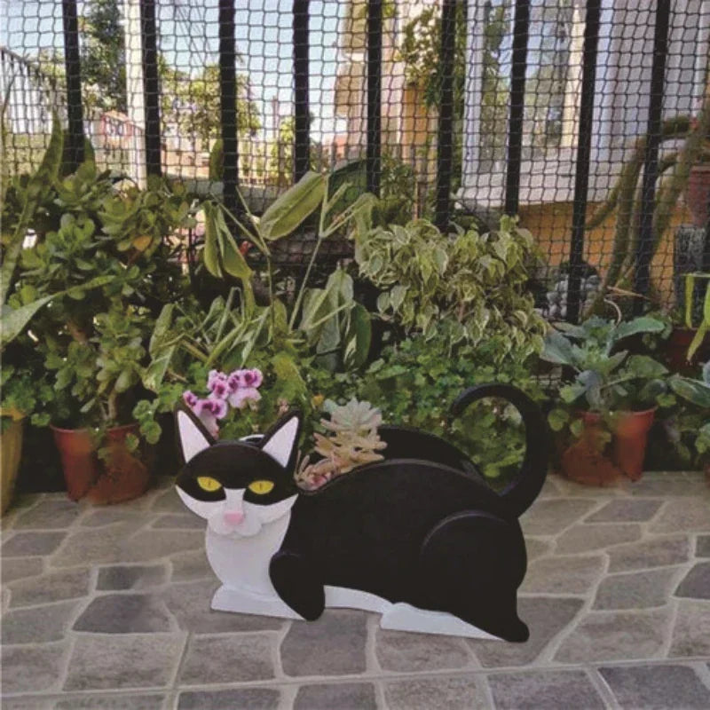 Maceta de jardín decorativa con forma de gato | Diseño DIY para exterior