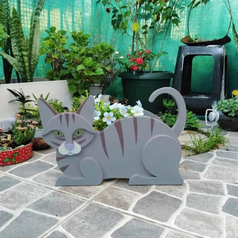 Maceta de jardín decorativa con forma de gato | Diseño DIY para exterior