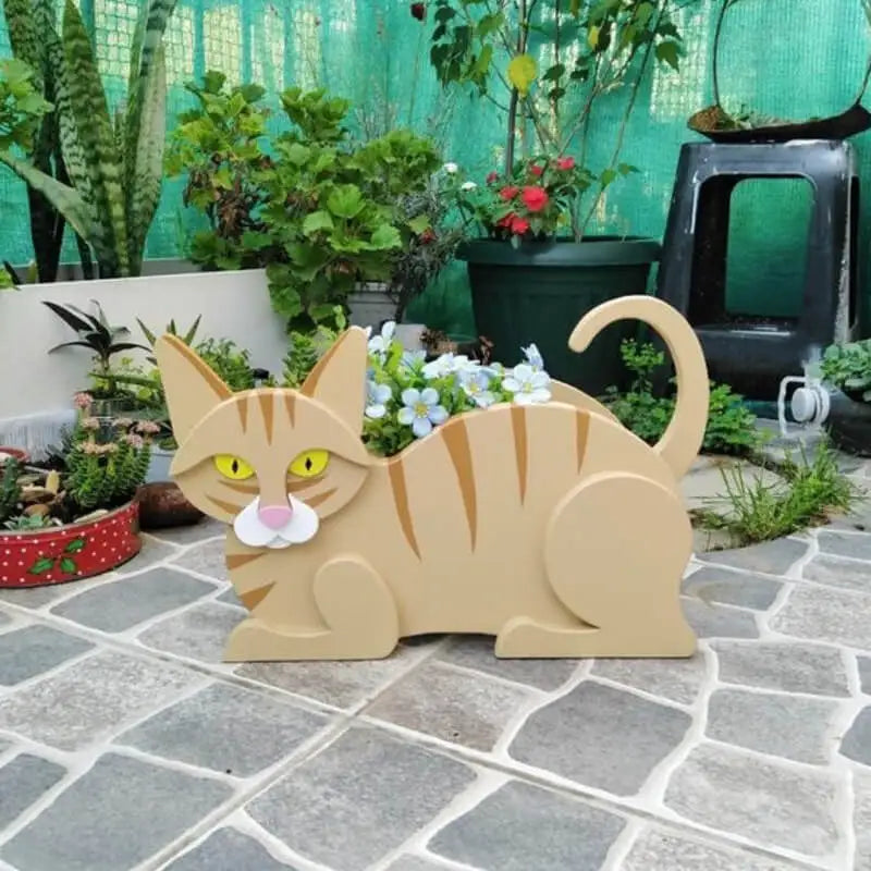 Maceta de jardín decorativa con forma de gato | Diseño DIY para exterior
