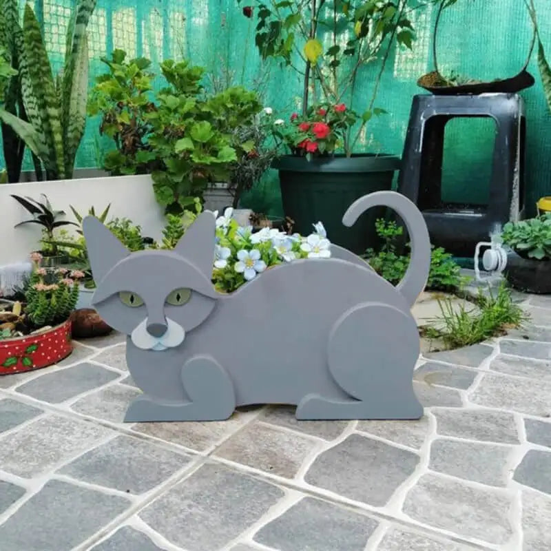 Maceta de jardín decorativa con forma de gato | Diseño DIY para exterior