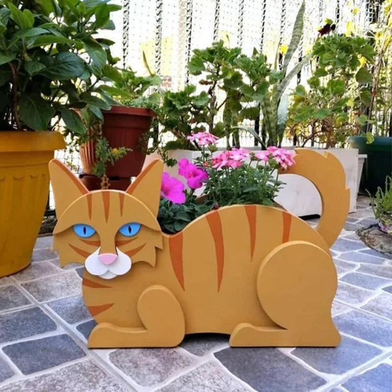 Maceta de jardín decorativa con forma de gato | Diseño DIY para exterior