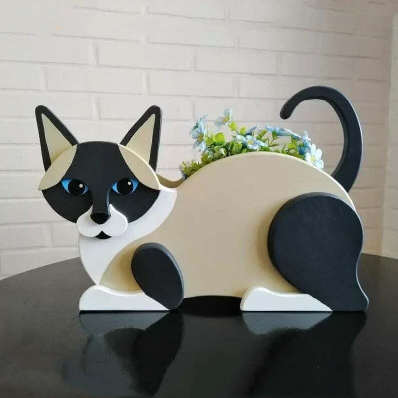 Maceta de jardín decorativa con forma de gato | Diseño DIY para exterior