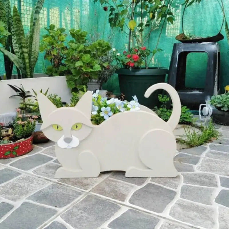 Maceta de jardín decorativa con forma de gato | Diseño DIY para exterior