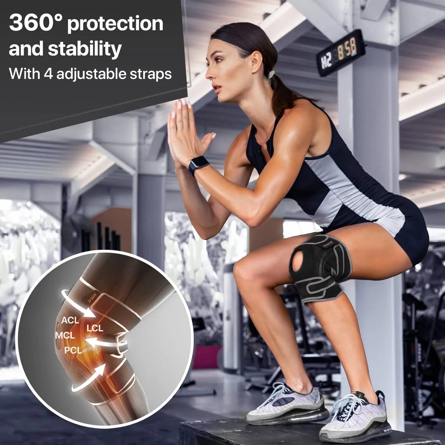 KneeGuardo - Rodillera ajustable con muelles