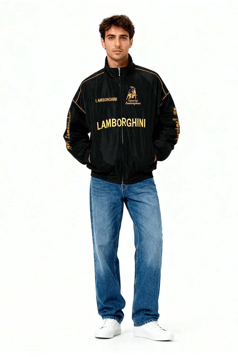 Chaqueta de carreras Lamborghini Vintage Racing – Unisex – Retro