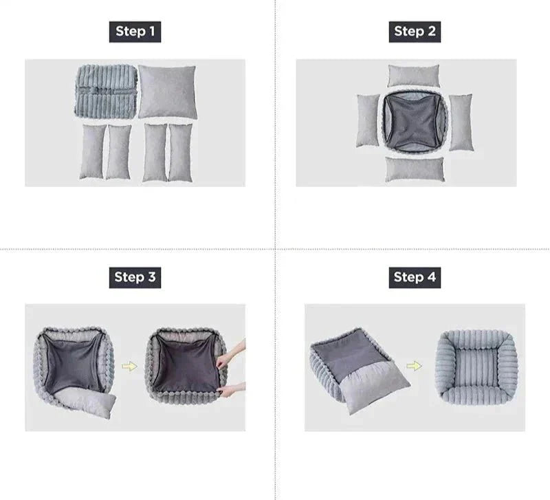 Cama rectangular de terciopelo para perro - DESCUENTOSMAX™