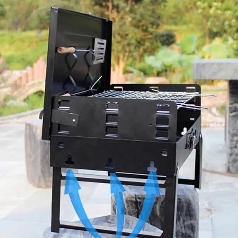 Barbacoa plegable de acero | Parrilla portátil para jardín y camping