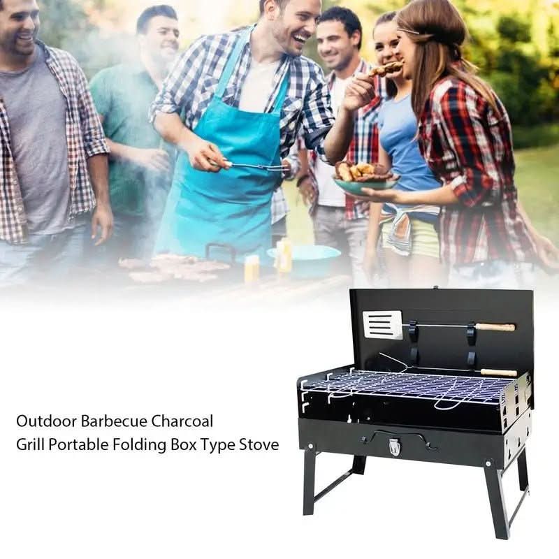 Barbacoa plegable de acero | Parrilla portátil para jardín y camping