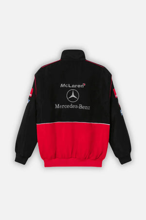 Chaqueta de carreras McLaren x Mercedes-Benz Vintage – Edición Roja – Unisex – Retro