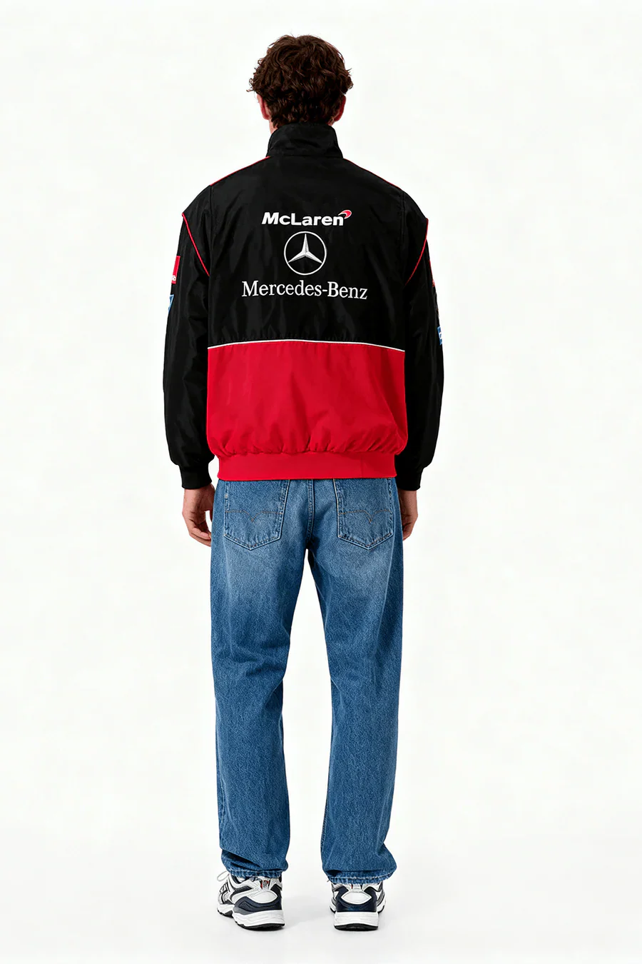 Chaqueta de carreras McLaren x Mercedes-Benz Vintage – Edición Roja – Unisex – Retro