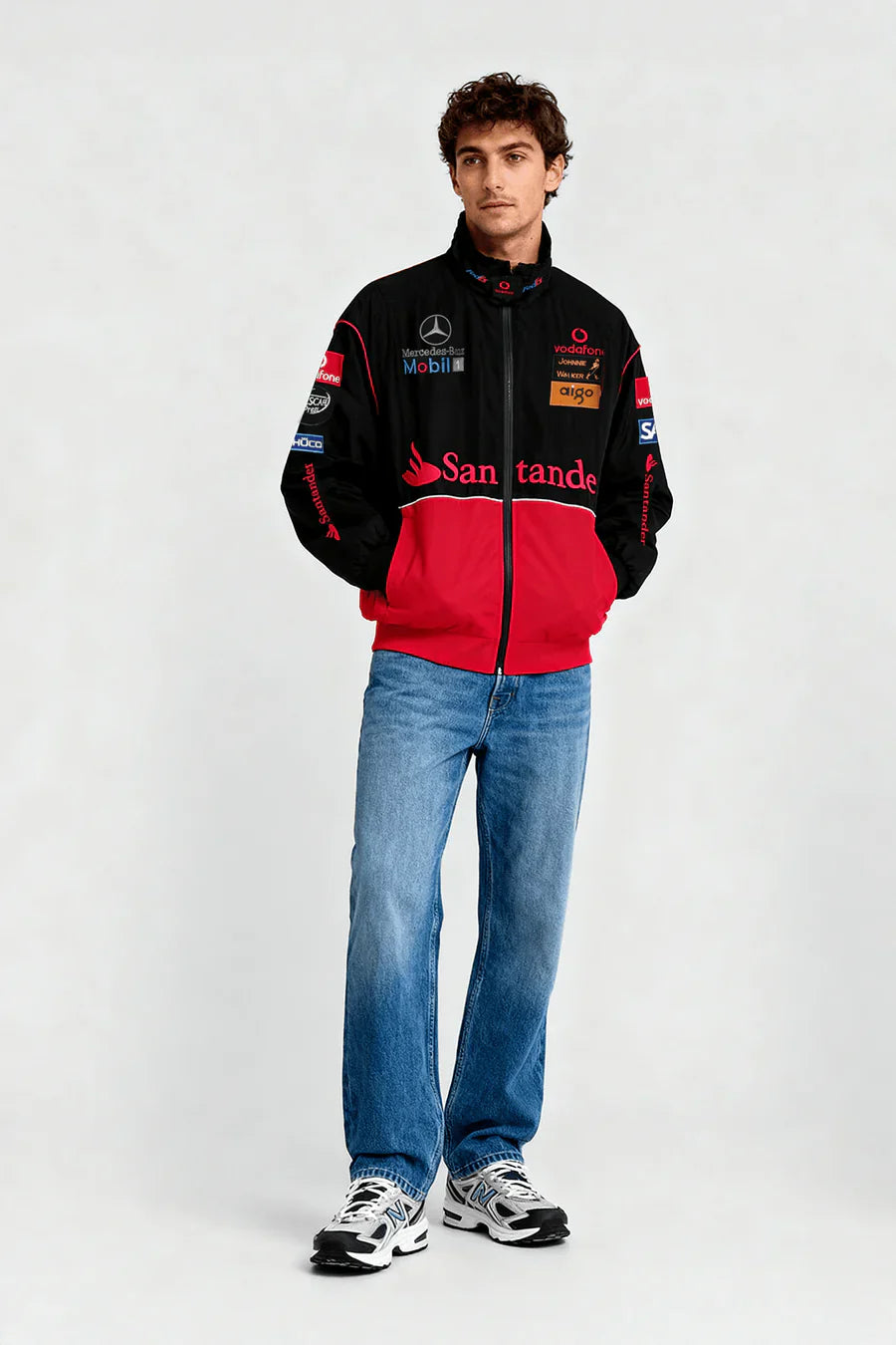 Chaqueta de carreras McLaren x Mercedes-Benz Vintage – Edición Roja – Unisex – Retro