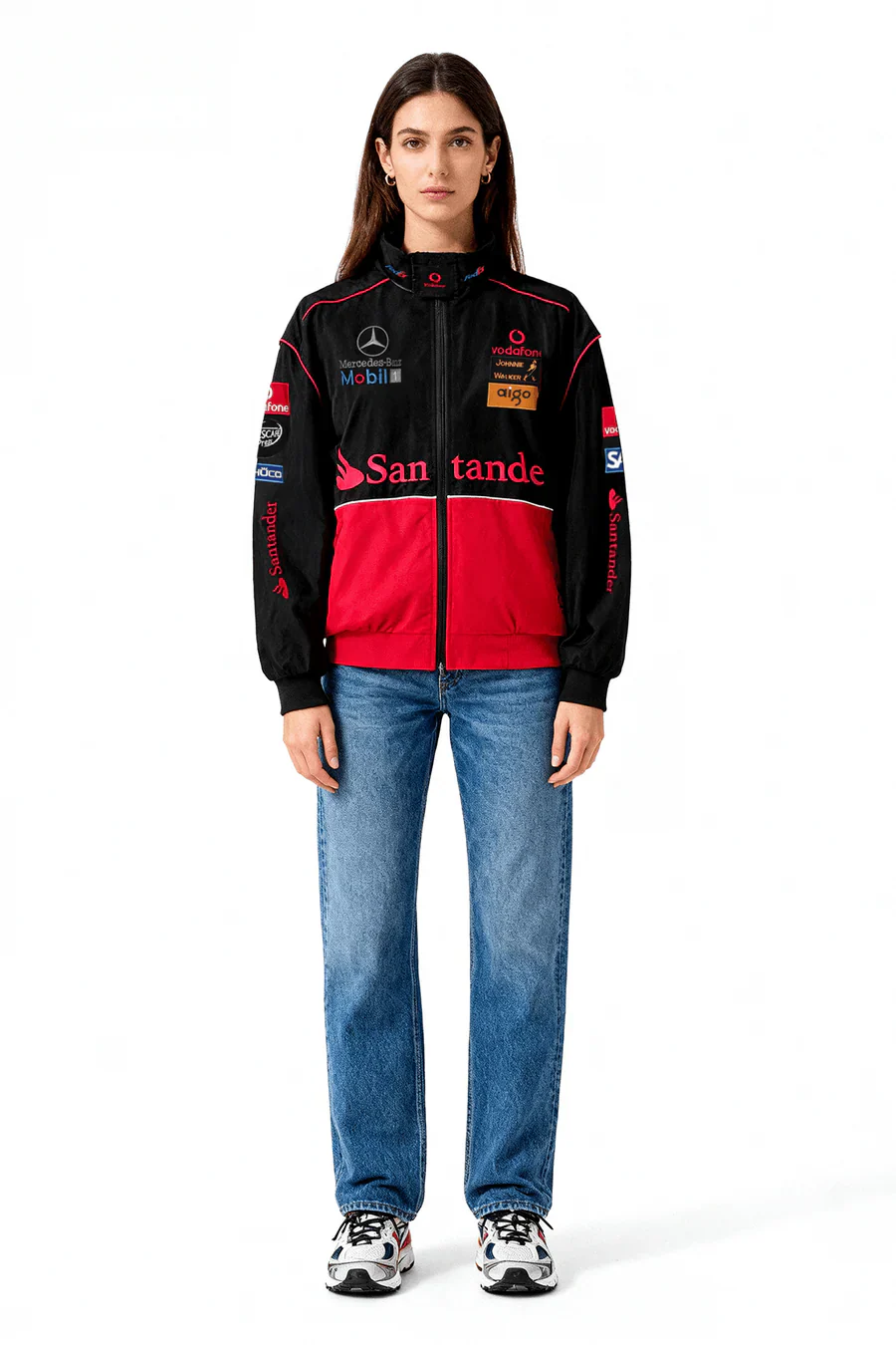 Chaqueta de carreras McLaren x Mercedes-Benz Vintage – Edición Roja – Unisex – Retro