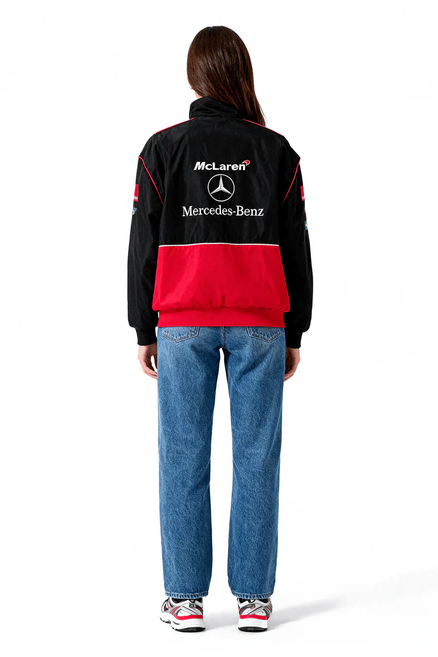 Chaqueta de carreras McLaren x Mercedes-Benz Vintage – Edición Roja – Unisex – Retro