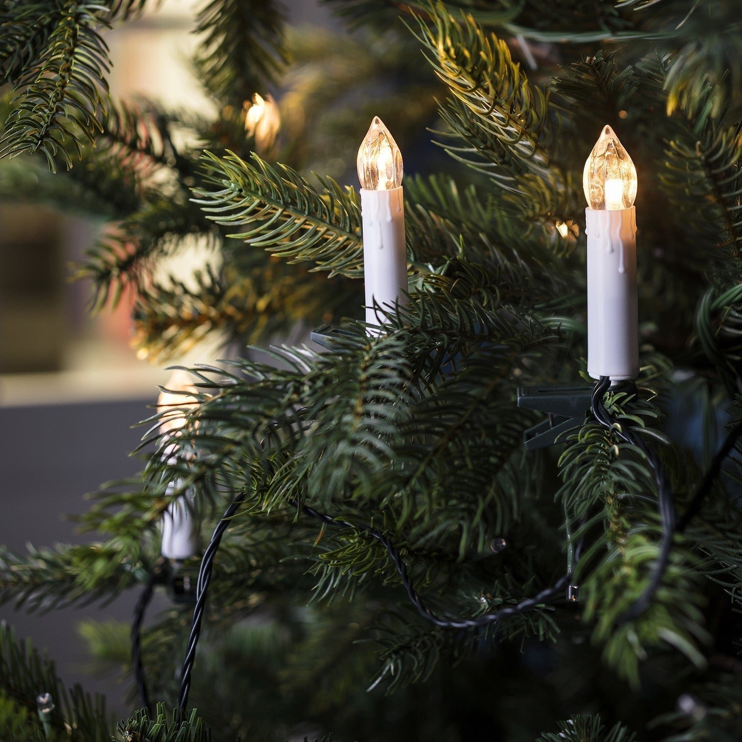 Luces de Vela Blanca Cálida LED – Decoración Navideña Clásica para Árbol