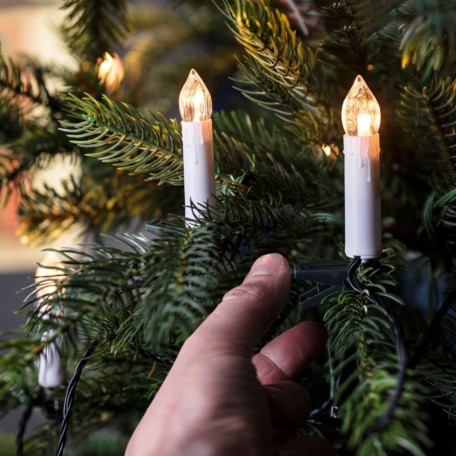 Luces de Vela Blanca Cálida LED – Decoración Navideña Clásica para Árbol