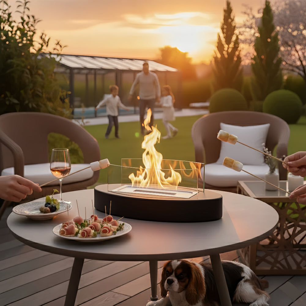Chimenea de mesa ovalada premium a etanol - vidrio borosilicato y acero
Chimenea de mesa ovalada premium a etanol - vidrio borosilicato y acero de alta calidad