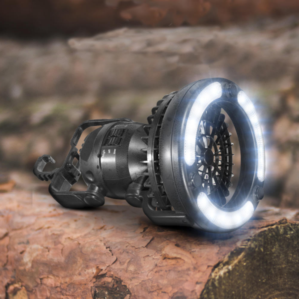 Ventilador portátil con luz LED | Ideal para camping y exteriores