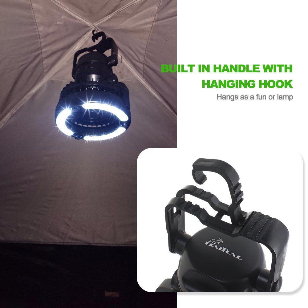 Ventilador portátil con luz LED | Ideal para camping y exteriores