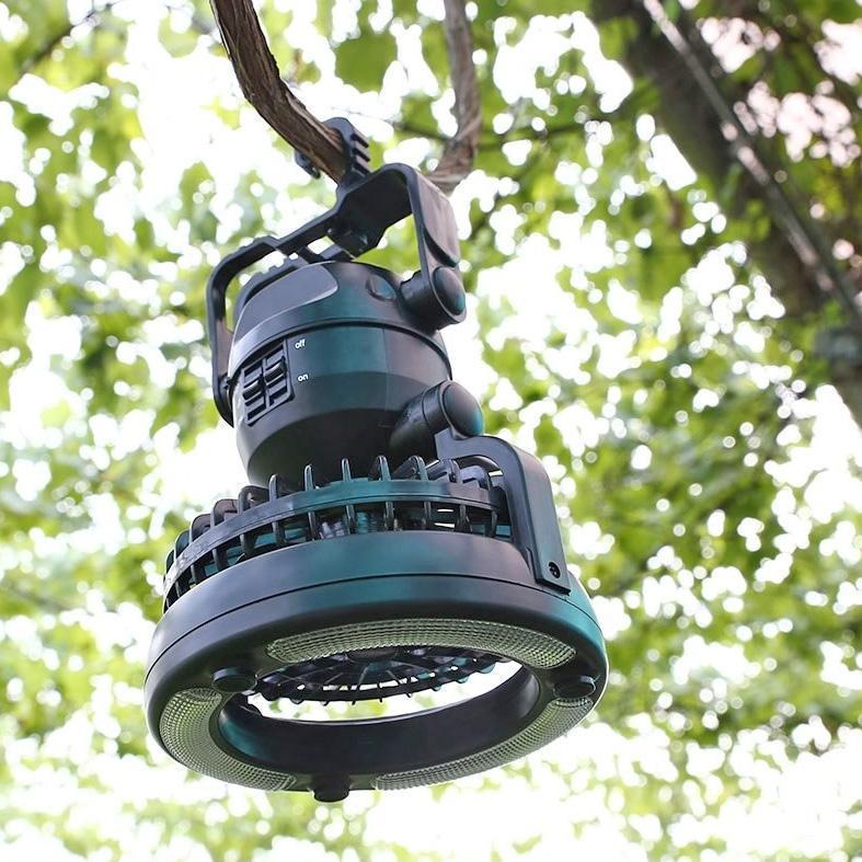Ventilador portátil con luz LED | Ideal para camping y exteriores