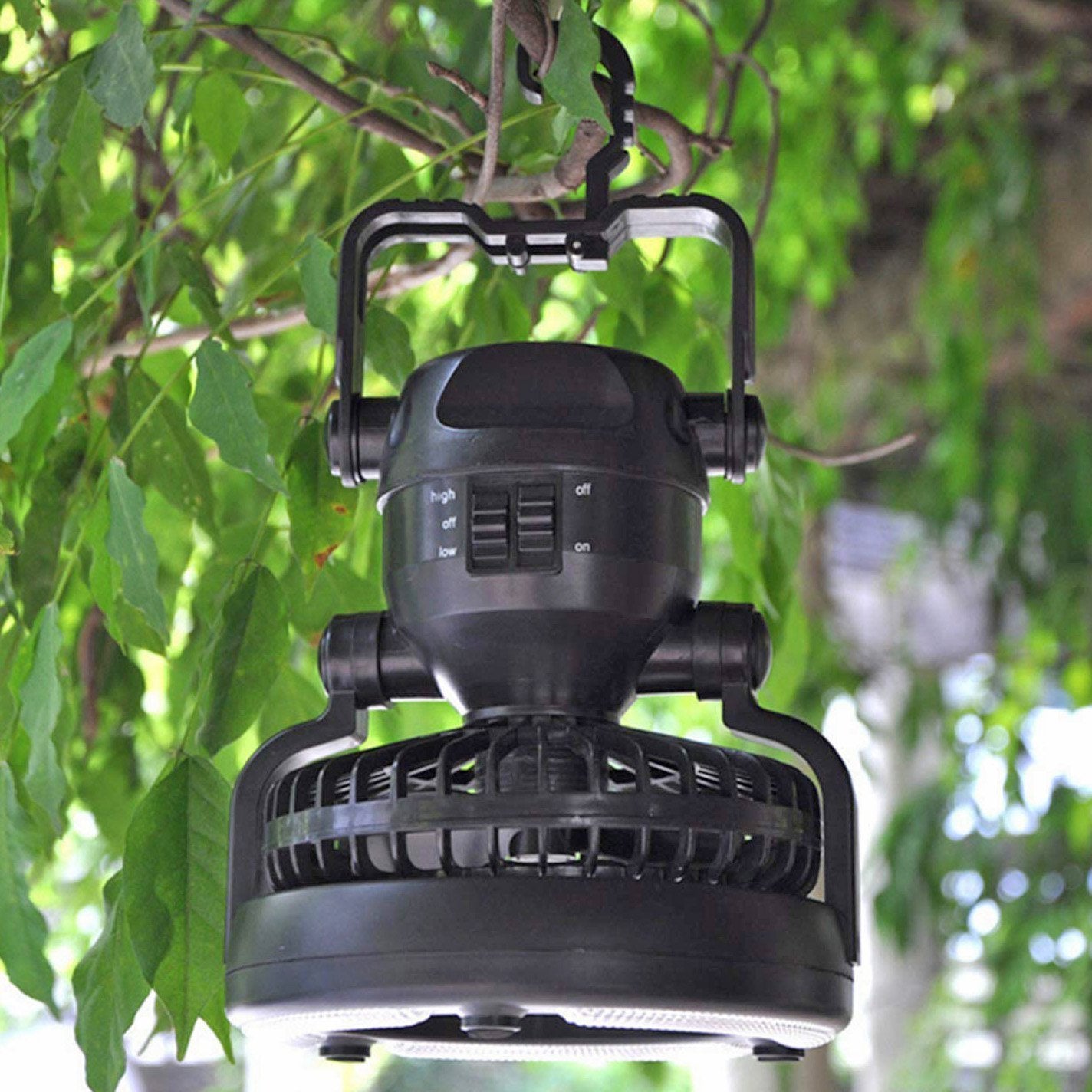 Ventilador portátil con luz LED | Ideal para camping y exteriores