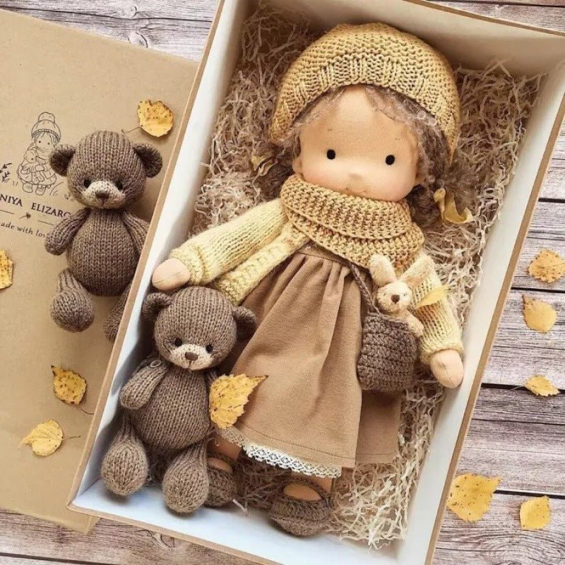 Muñeca artesanal de tela suave - Juguete creativo para niños