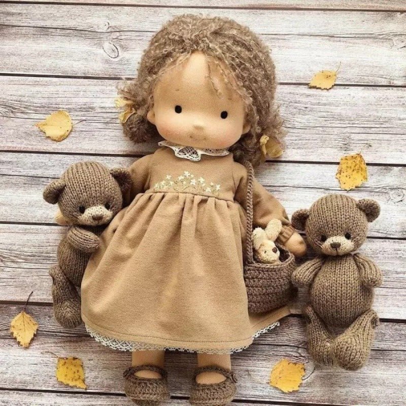 Muñeca artesanal de tela suave - Juguete creativo para niños