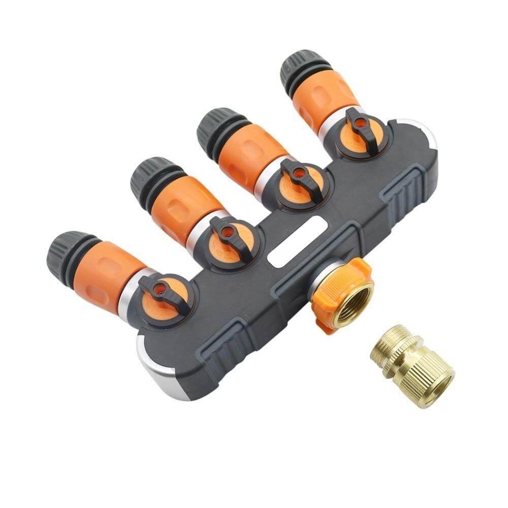 Conector divisor para manguera de jardín | Adaptador de 4 salidas