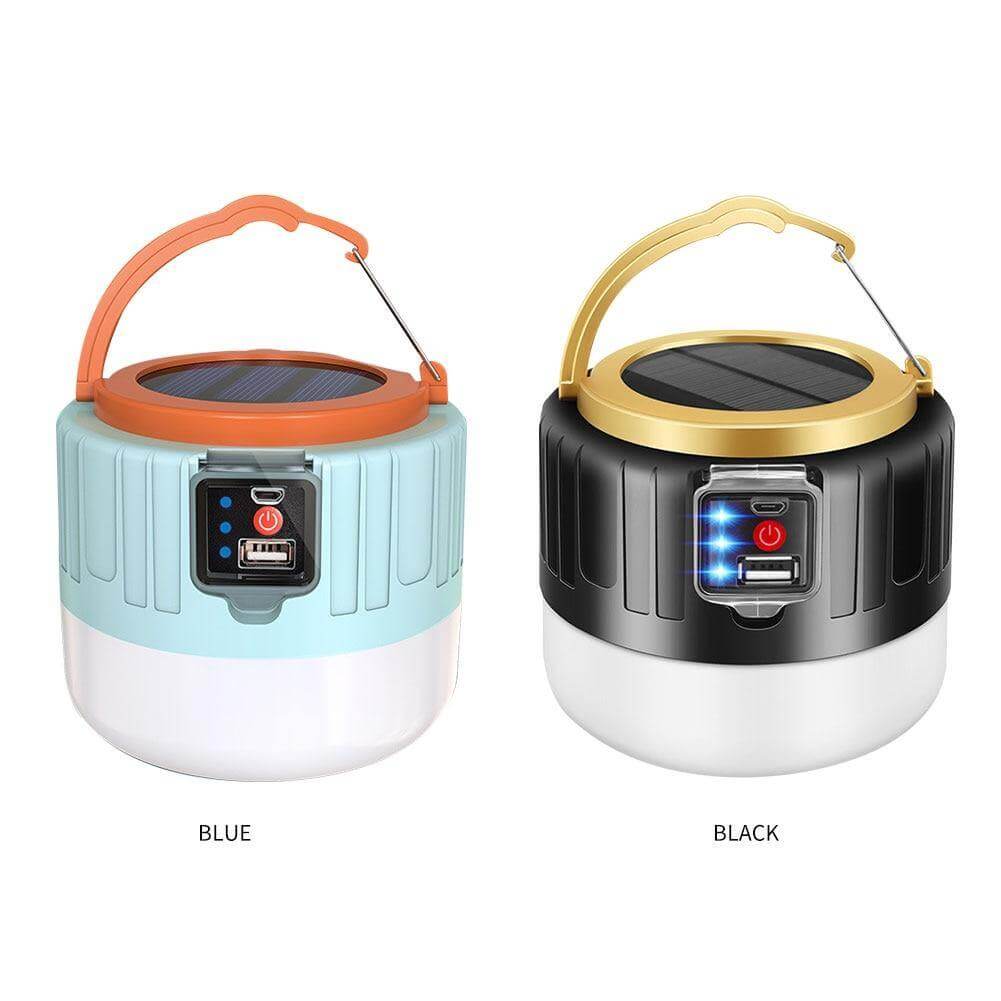 Lámpara LED solar para camping | Recargable y resistente al exterior