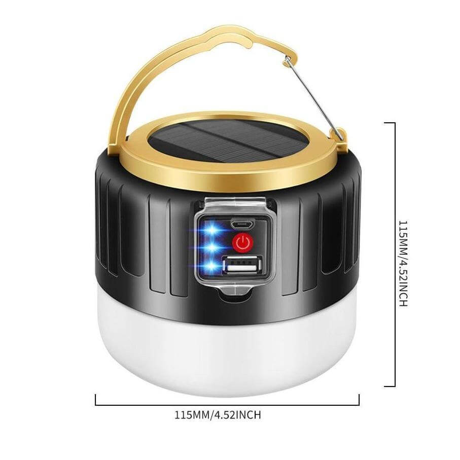 Lámpara LED solar para camping | Recargable y resistente al exterior