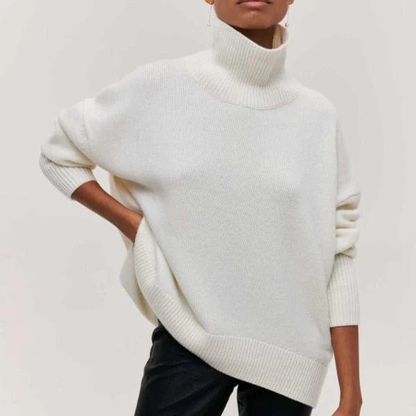 Jersey CLARA de cachemir con cuello alto oversize