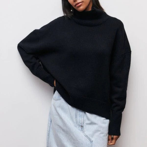 Jersey CLARA de cachemir con cuello alto oversize