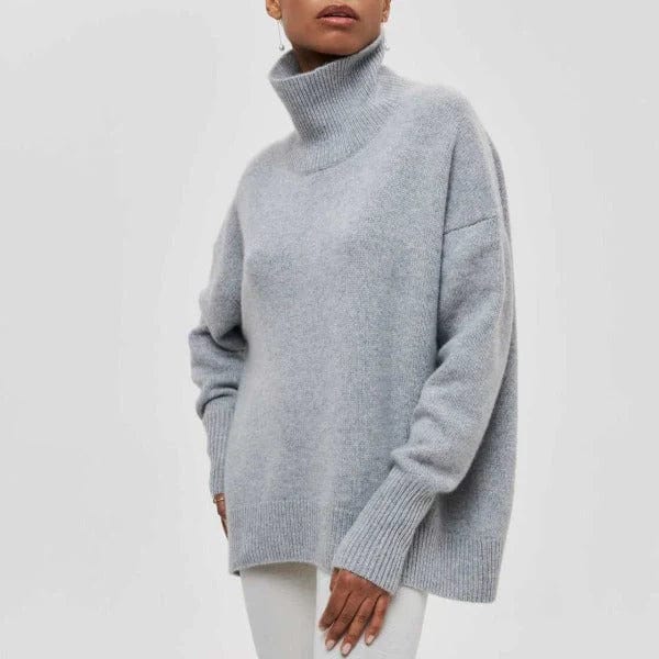 Jersey CLARA de cachemir con cuello alto oversize