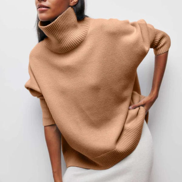 Jersey CLARA de cachemir con cuello alto oversize