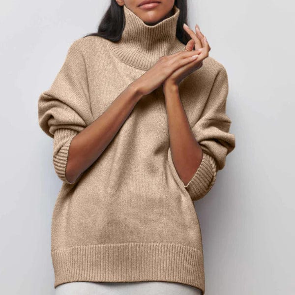 Jersey CLARA de cachemir con cuello alto oversize