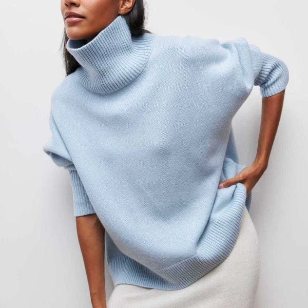 Jersey CLARA de cachemir con cuello alto oversize