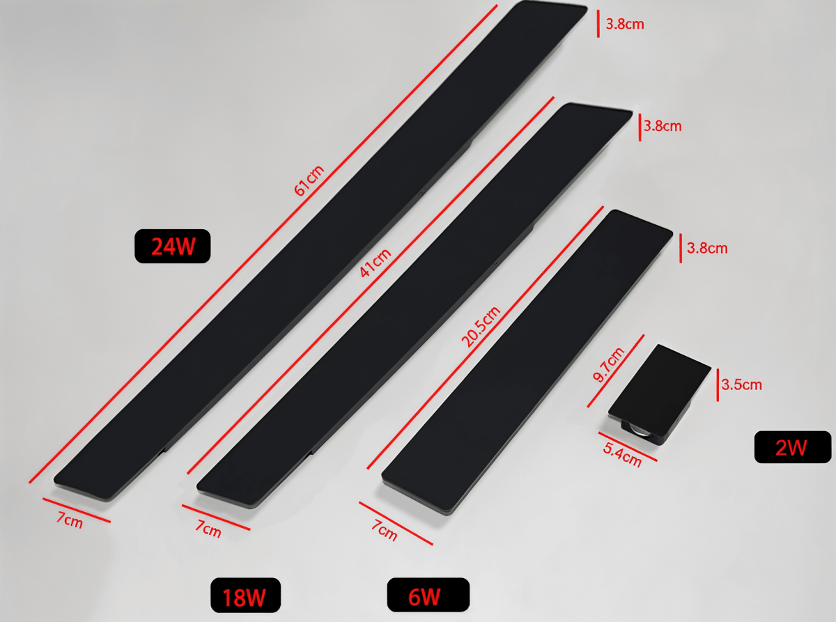 Rectangle WallLight - Aplique de pared rectangular de aluminio negro