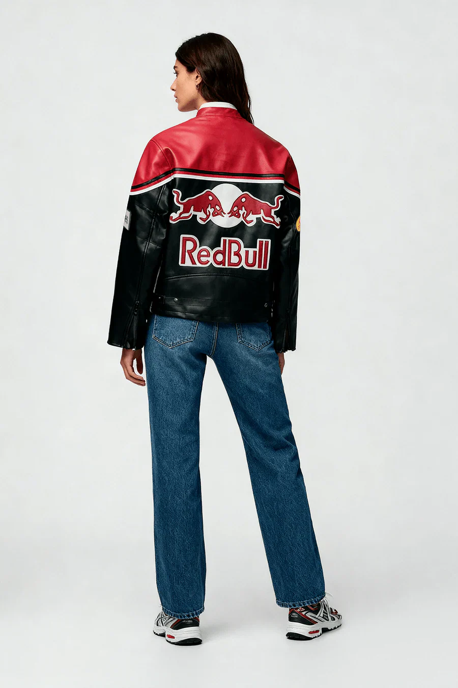 Chaqueta de cuero Red Bull Vintage Racing – Unisex – Retro