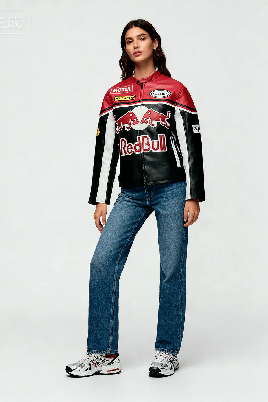 Chaqueta de cuero Red Bull Vintage Racing – Unisex – Retro