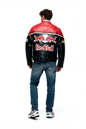 Chaqueta de cuero Red Bull Vintage Racing – Unisex – Retro