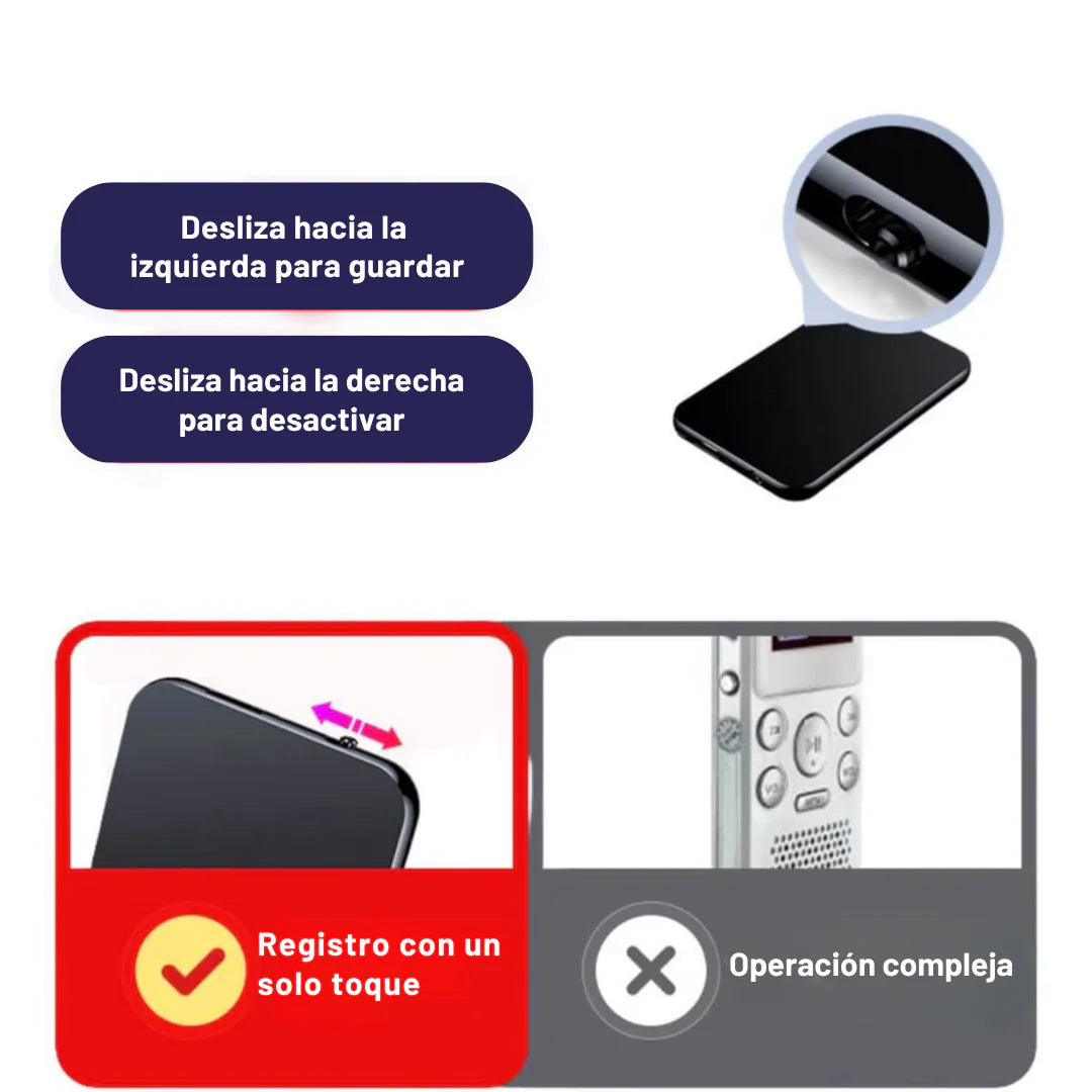 Mini Grabadora Espía HD 50h Discreta Profesional | Audio Secreto con Máxima Claridad