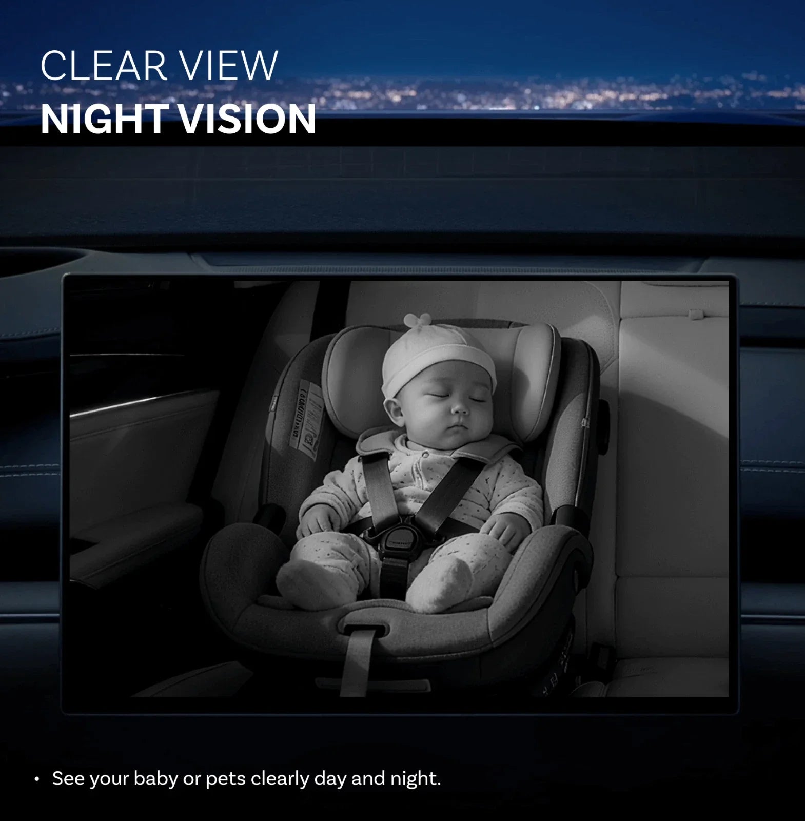 Monitor de bebé 2 en 1 para coche