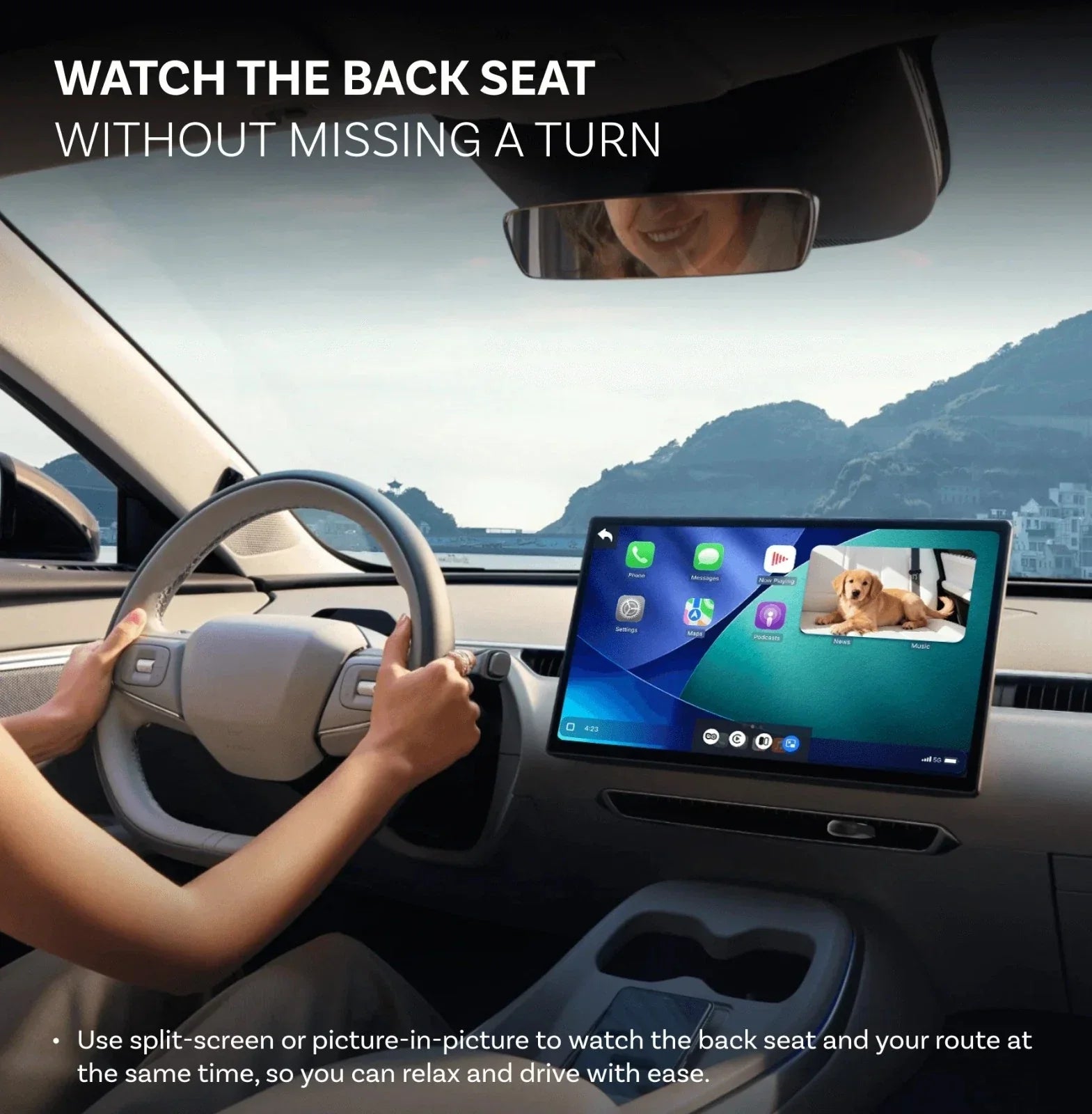 Monitor de bebé 2 en 1 para coche