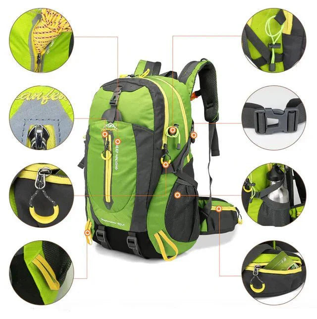 Mochila impermeable de 40L para mujer, hombre – Trekking, montaña y naturaleza