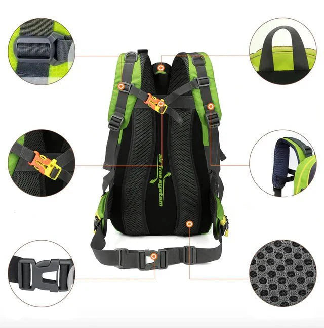 Mochila impermeable de 40L para mujer, hombre – Trekking, montaña y naturaleza